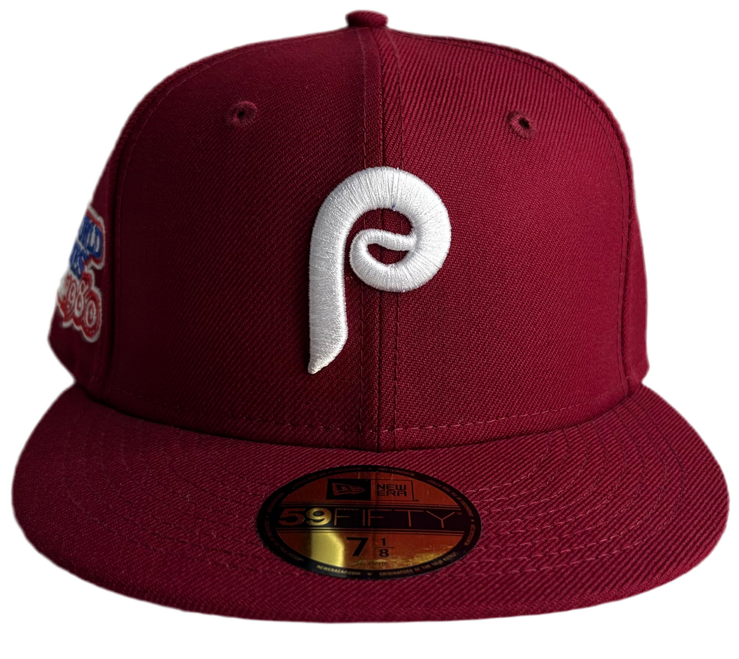 Philadelphia Phillies Cardinal Red 1980 World Series Cooperstown Green Bottom New Era 59Fifty Fitted