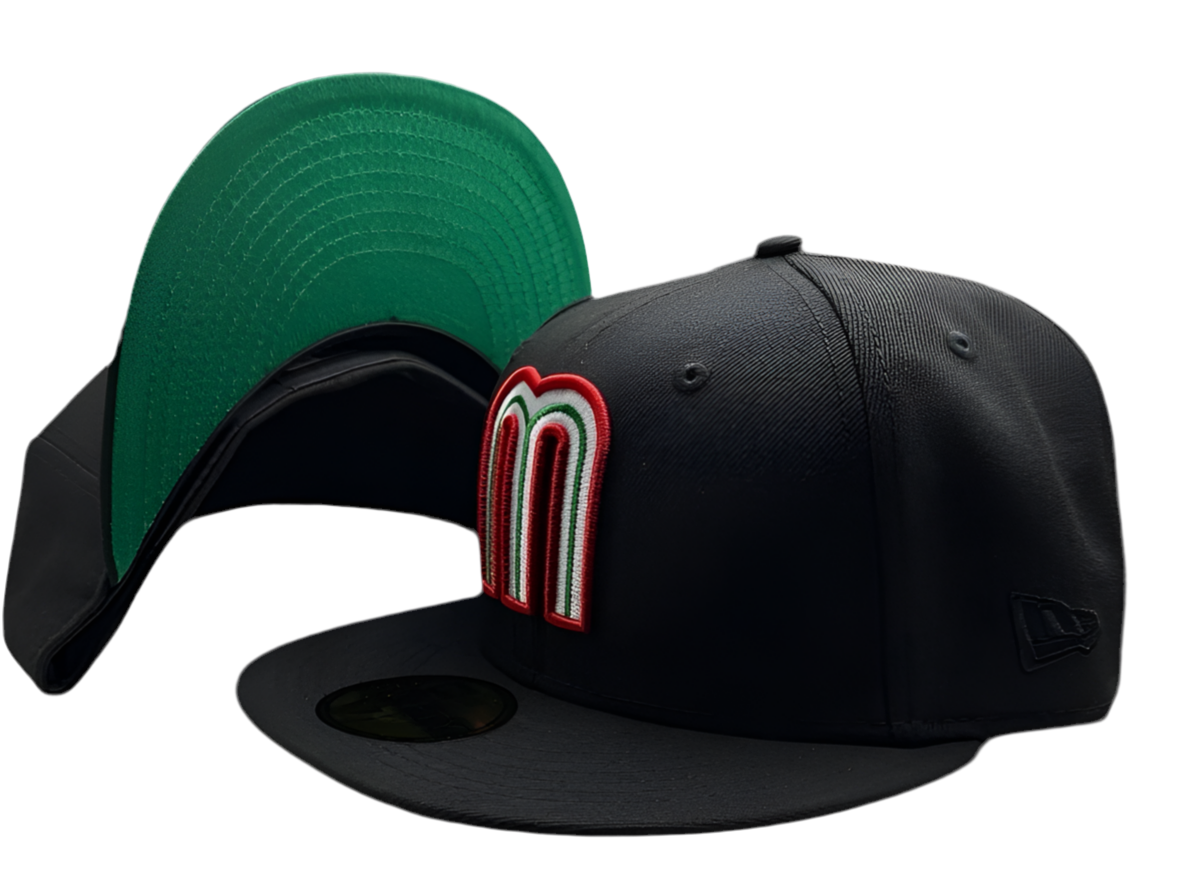 Mexico 59Fifty New Era Hat Black and Green UV.