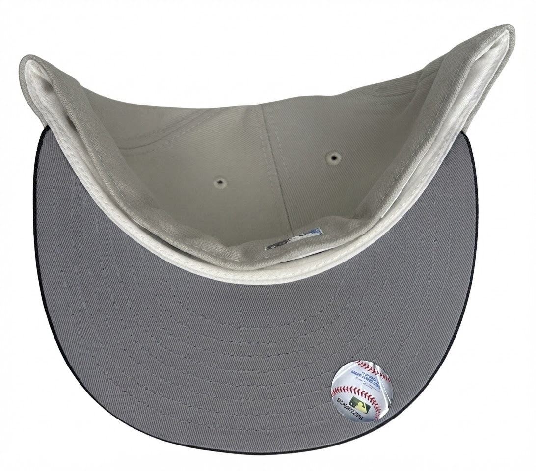 New Era Kansas City Royals 40th Anniversary Prime Metallic Two-Tone 59FIFTY fitted hat, featuring an iced-out metallic KC front logo and a commemorative 40th-anniversary side patch.