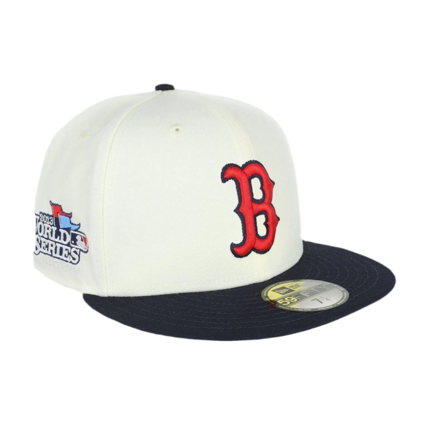 New Era Men's Boston Red Sox 2013 World Series Retro 59FIFTY Fitted Hat - Cream/Navy
