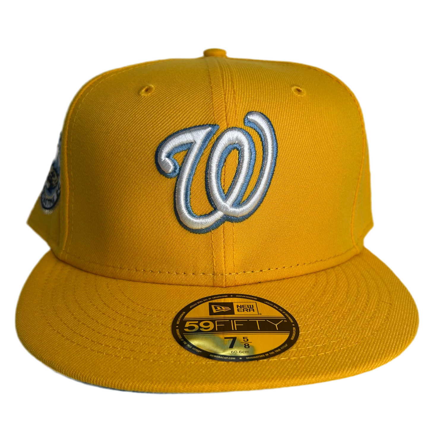 New Era 59FIFTY Washington Nationals “Icy lemonade” W/ a 2008 Inaugural Season side Patch fitted hat in yellow & Icy Blue UV.