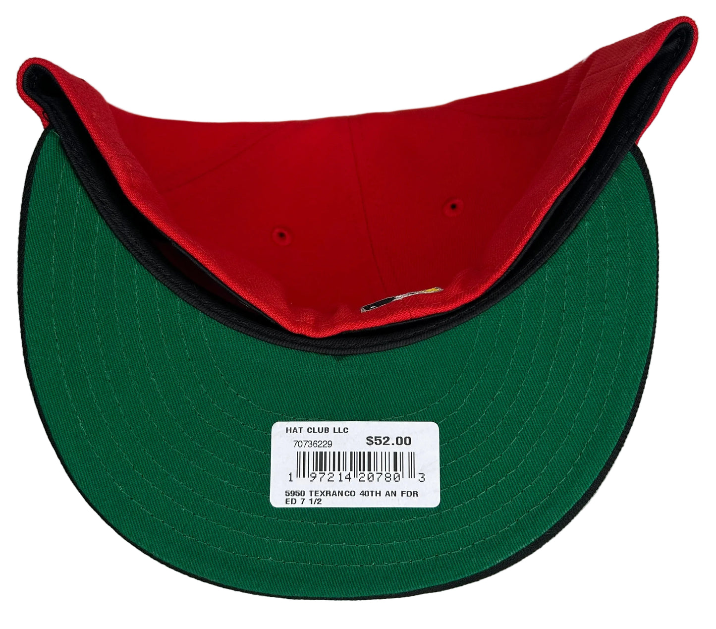 New Era 59FIFTY fitted hat featuring a Texas Rangers logo on the front and a 40th Anniversary side patch.