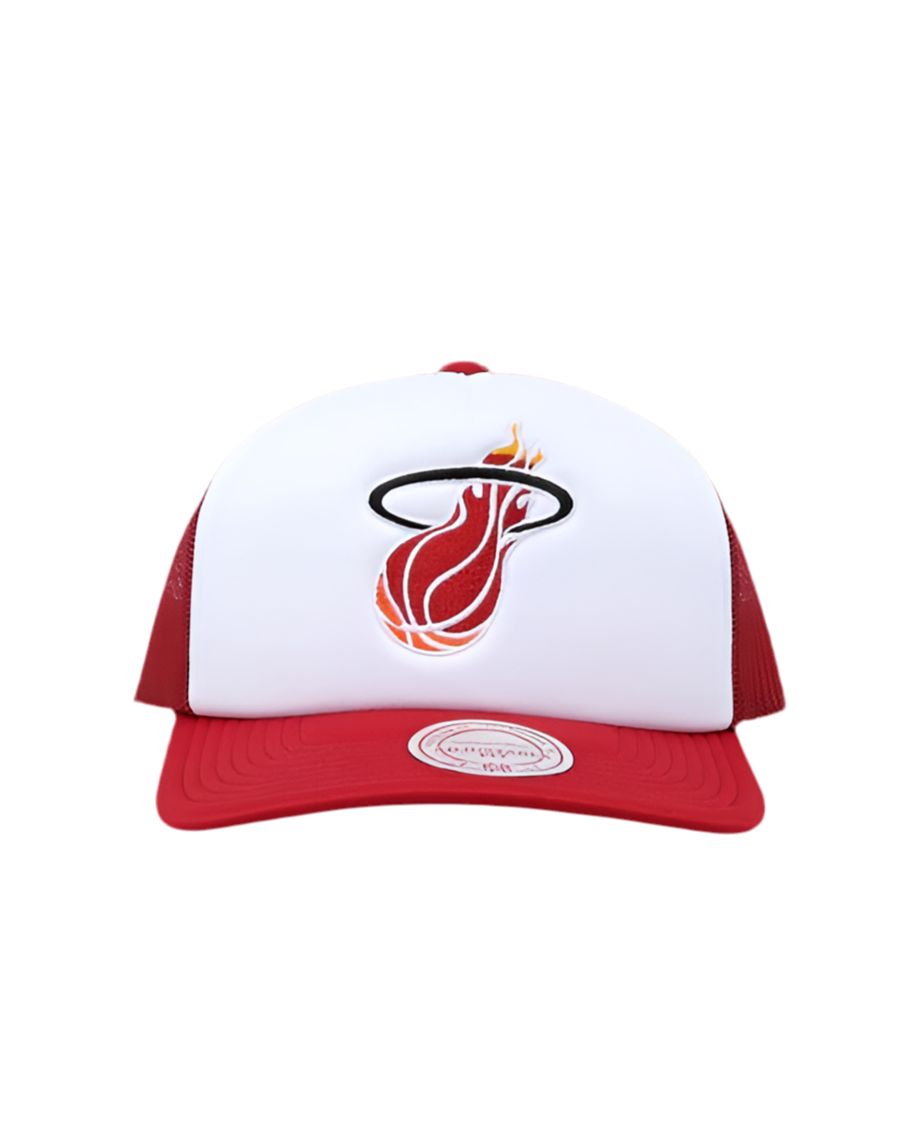 Mitchell and Ness Miami Heat Team Foam Trucker Snapback