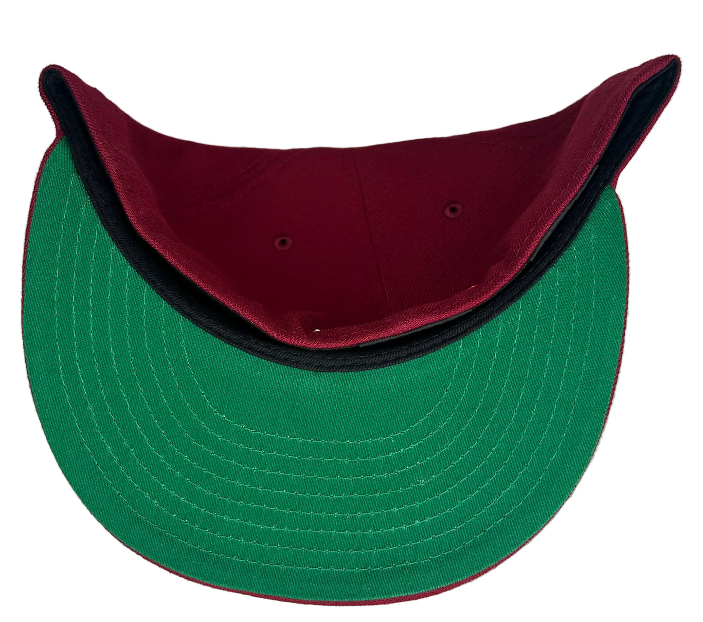 New Era Mexico Serie Del Caribe cardinal red 59Fifty fitted cap features a prominent embroidered "M" and a Mexican flag side patch.