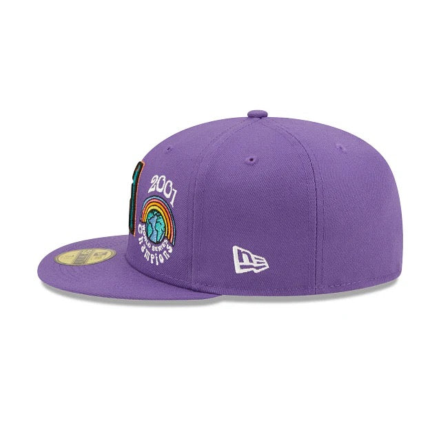 Purple Arizona Diamondbacks 2001 World Series Groovy Patch Gray Bottom 59FIFTY Fitted.