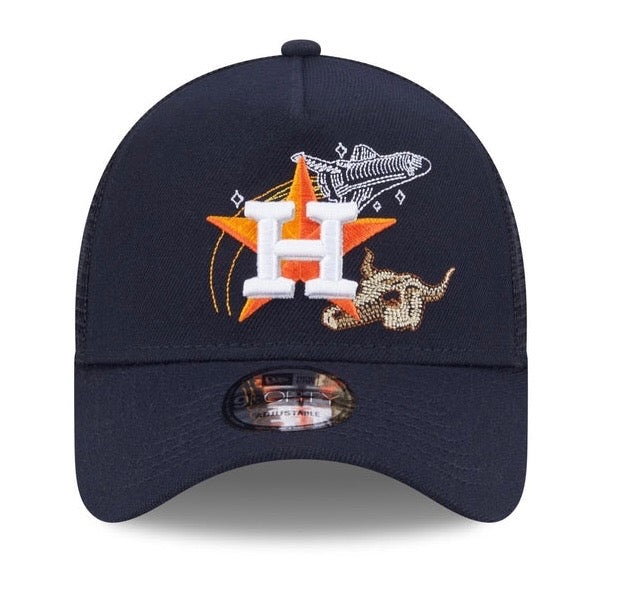 New Era Houston Astros State Stitch 9FORTY A-Frame Trucker Hat.