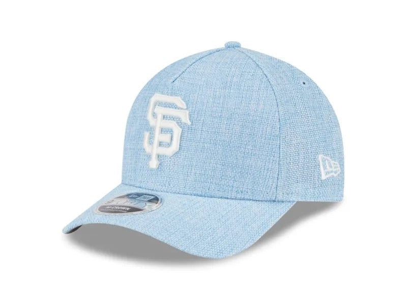 New Era San Francisco Giants Color Pack A-Frame 9FORTY snapback hat in light blue chambray material
