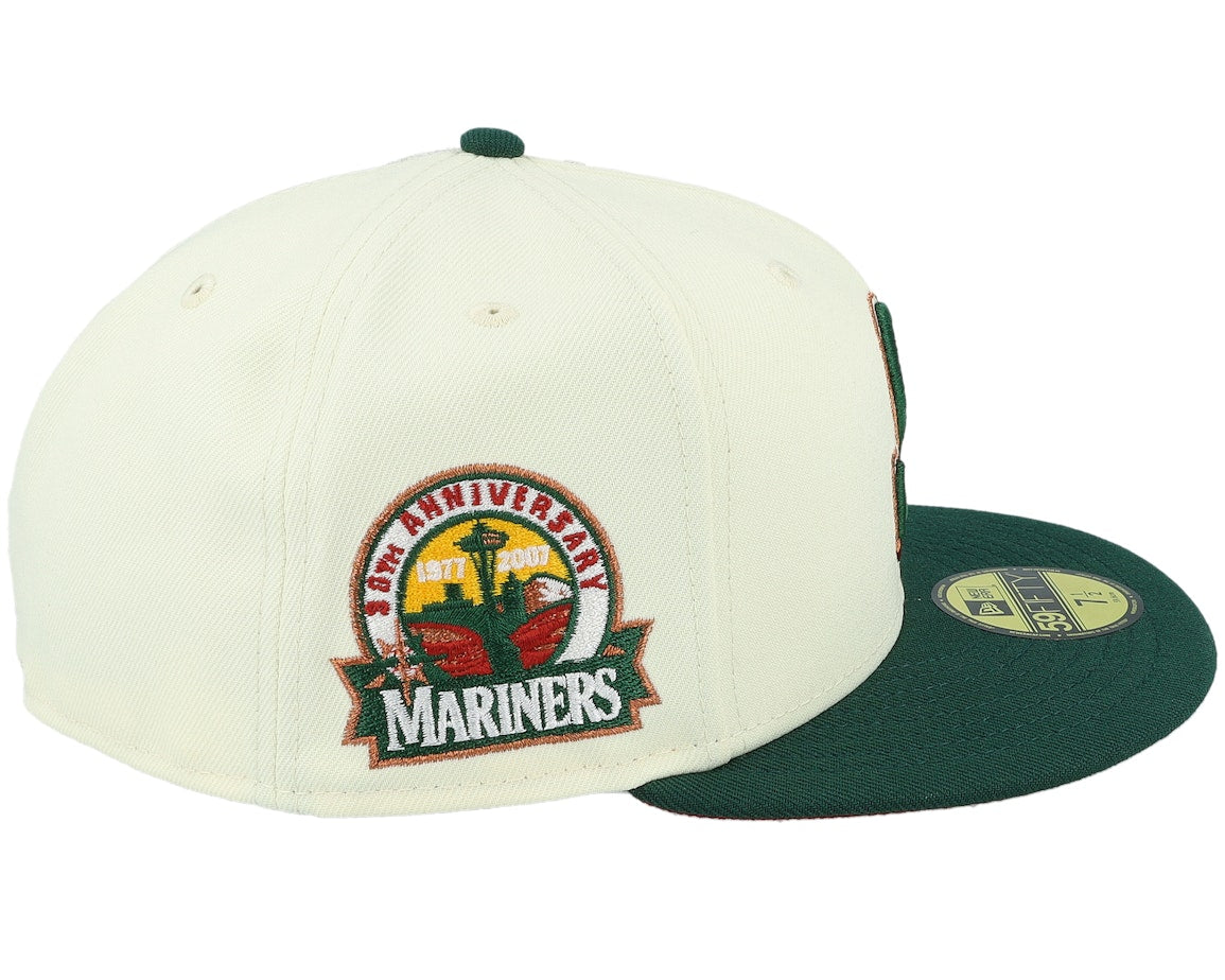 Seattle Mariners X “SuperSonics” 2-Tone w/ a 30th Anniversary Side patch & a Red UV, New Era 59Fifty Fitted hat.
