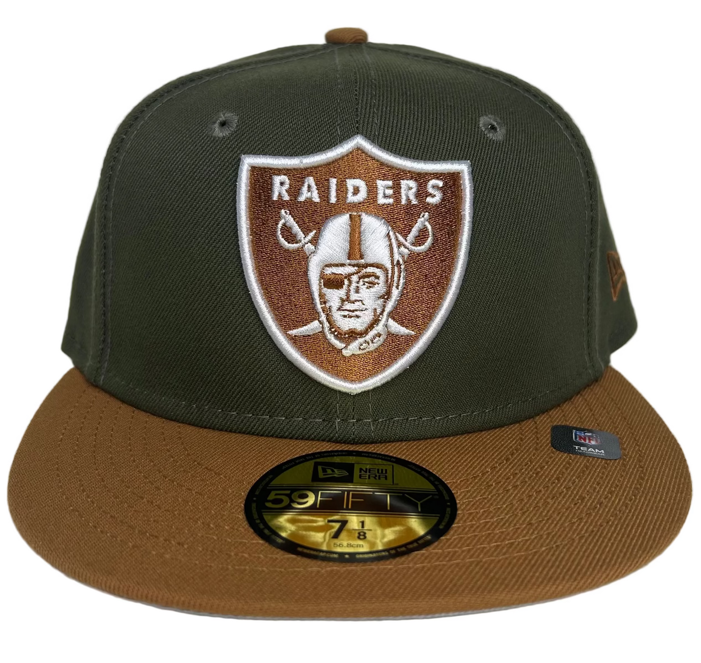 LAS VEGAS RAIDERS 2-TONE COLOR PACK 59FITTED FITTED HAT - OLIVE/ BROWN