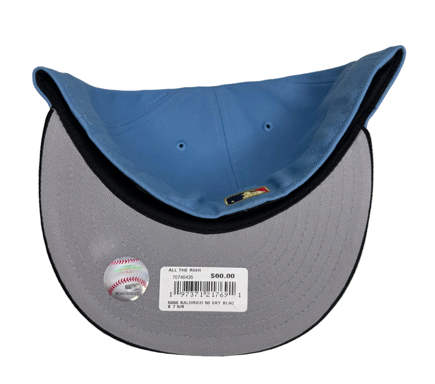 NEW ERA 59FIFTY BALTIMORE ORIOLES W/ a 50TH ANNIVERSARY SIDE PATCH.