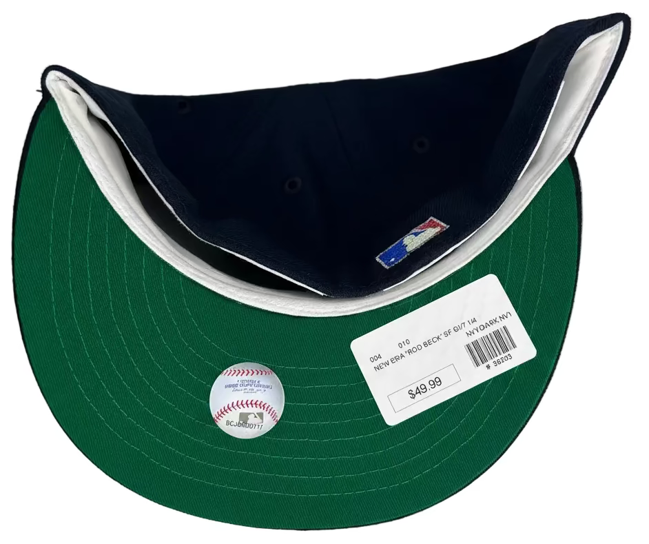 San Francisco Giants 59FIFTY fitted hat is a New Era product featuring a navy crown, a red and white embroidered "SF" logo, and a side patch commemorating the 1999 MLB All-Star Game.