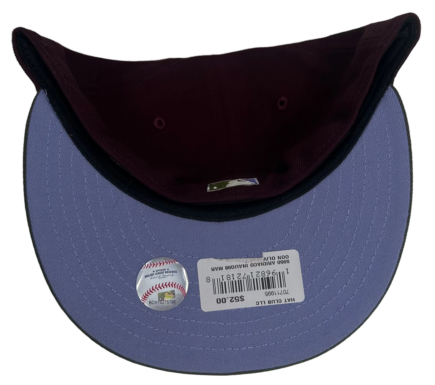 New Era Arizona Diamondbacks Maroon 59FIFTY Fitted Hat, which features a side patch commemorating their 1998 inaugural season.