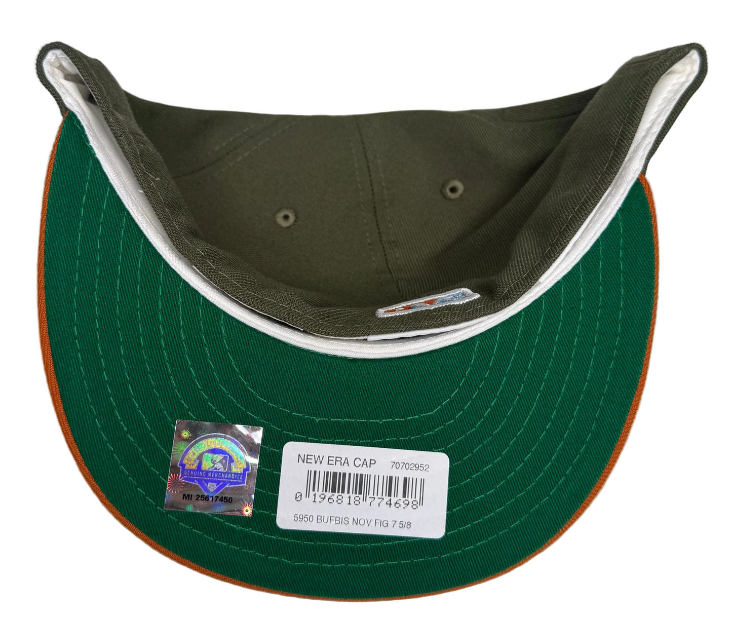 New Era Buffalo Bisons 30 Seasons Olive Metallic Two Tone Prime Edition 59Fifty Fitted Hat.