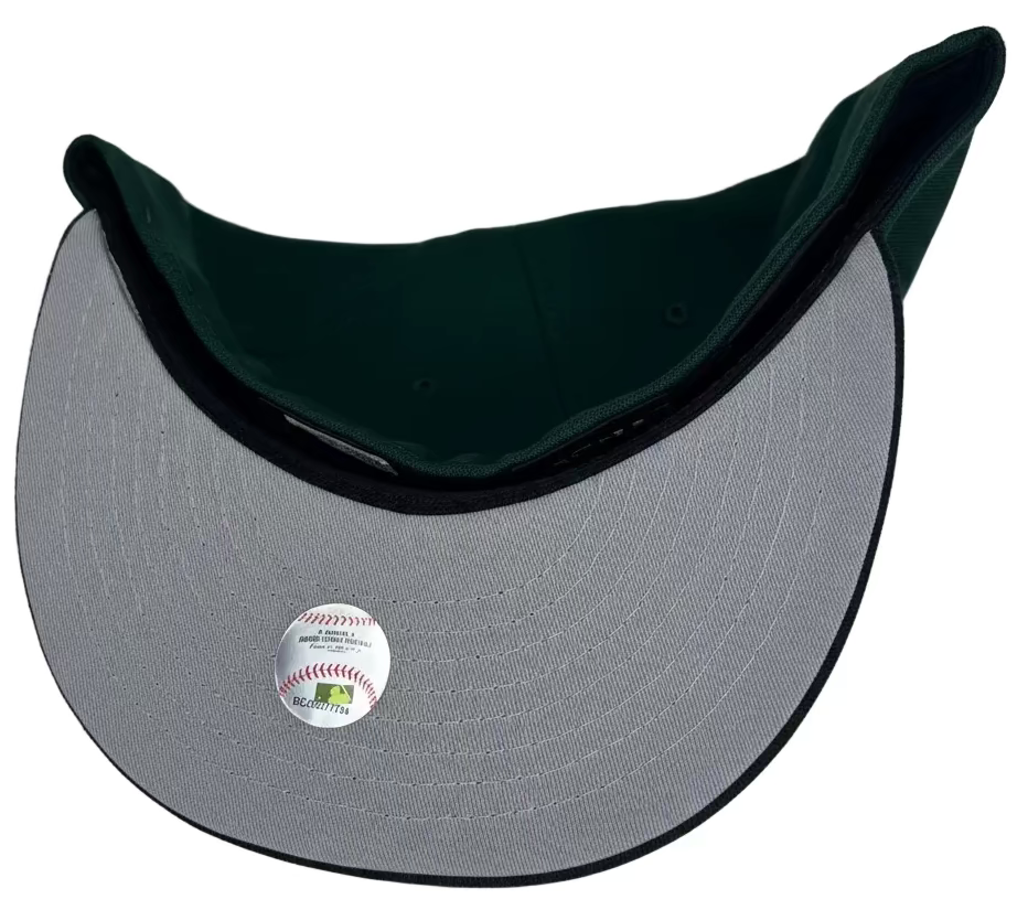 New Era Philadelphia Phillies 1996 All-Star Game 59FIFTY fitted cap featuring a dark green crown, black visor, and metallic copper embroidery.
