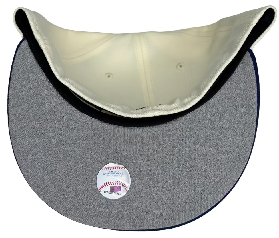 New Era Arizona Diamondbacks 59FIFTY fitted hat featuring a white crown, royal blue visor, and an upside-down "A" logo.