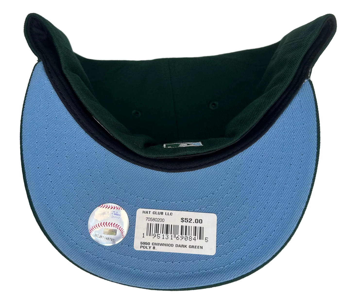 New Era 59Fifty Chicago White Sox fitted hat featuring a dark green crown and visor with a white logo.