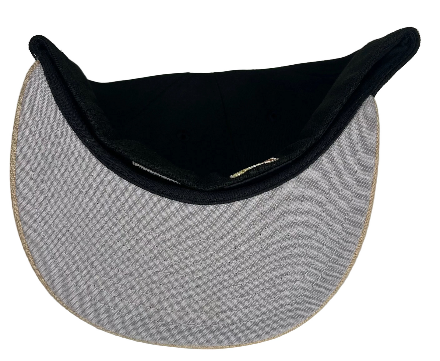 LOS ANGELES DODGERS 50 YEARS NEW ERA 59FIFTY FITTED HAT (BLACK CAMEL GRAY UNDER BRIM