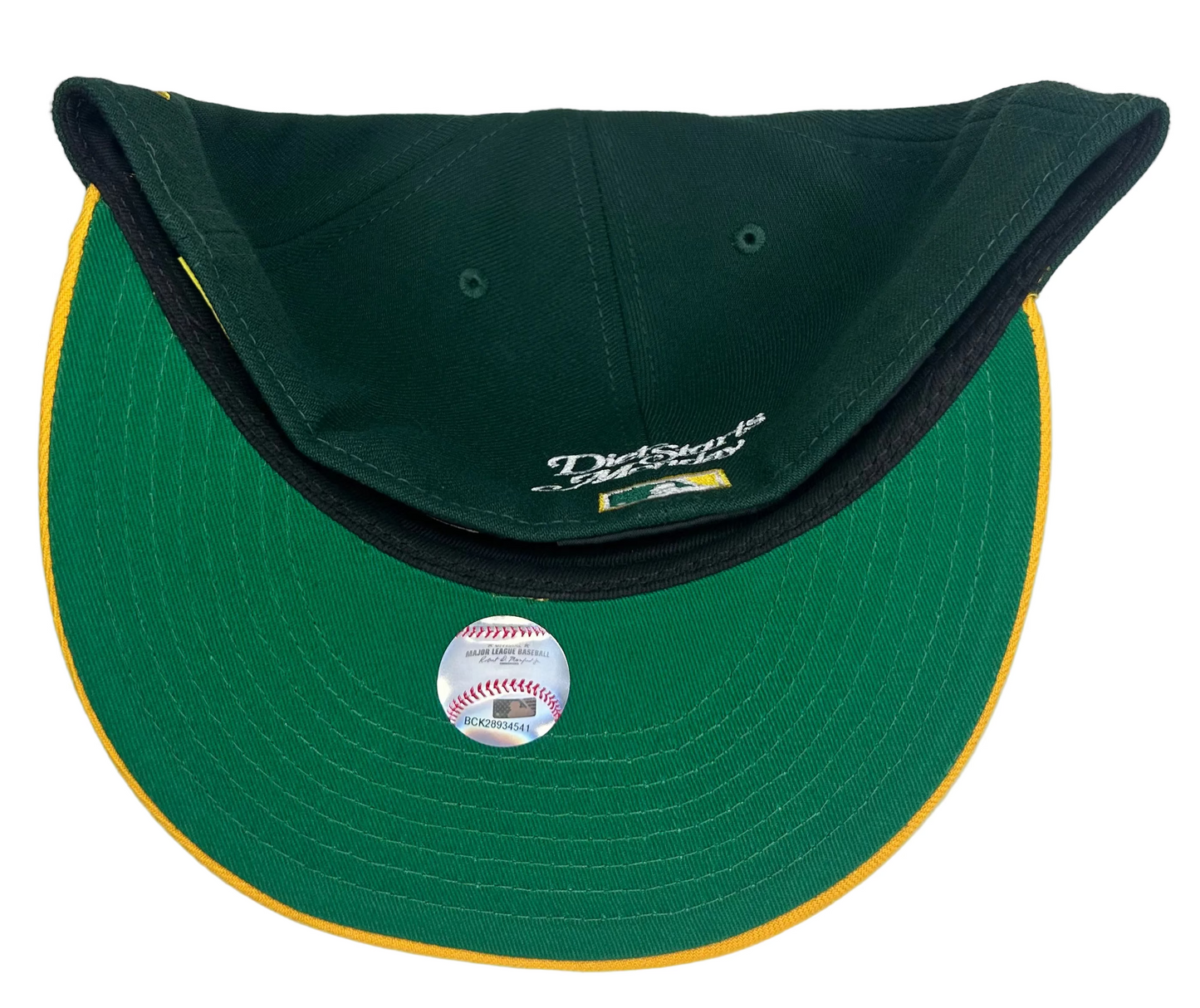 New Era Oakland Athletics “DIET STARTS MONDAY” W/ a 1989 World Series Battle of the Bay Side Patch 59FIFTY Fitted Hat.