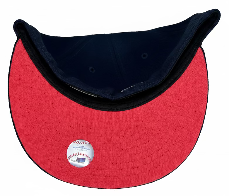San Francisco Giants Script Navy W/ Coral UV “Tell It Goodbye” Patch New Era 59Fifty fitted Hat.
