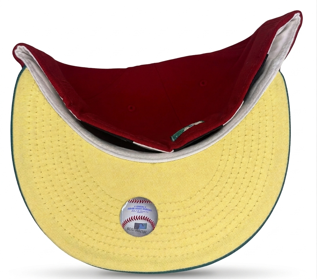 New Era Red Seattle Mariners Aqua Visor, Yellow UV 25th Anniversary New Era 59fifty
