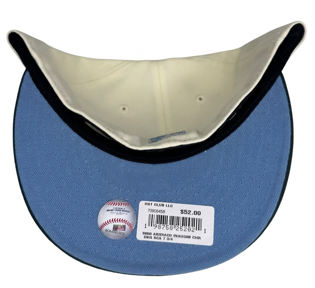 New Era Arizona Diamondbacks 59Fifty fitted hat features a script team logo and a 1998 inaugural season patch.