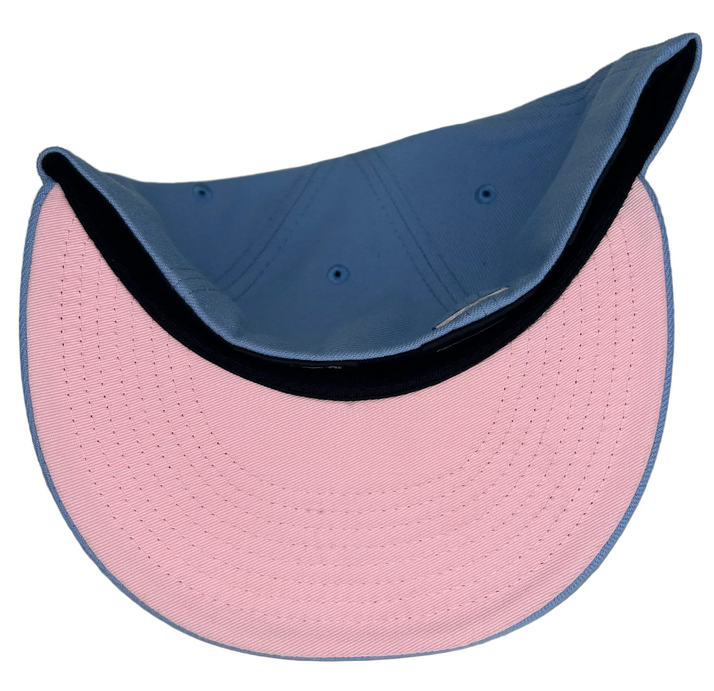 New Era Montreal Expos "Cotton Candy" 59FIFTY fitted hat features a distinctive pink undervisor.