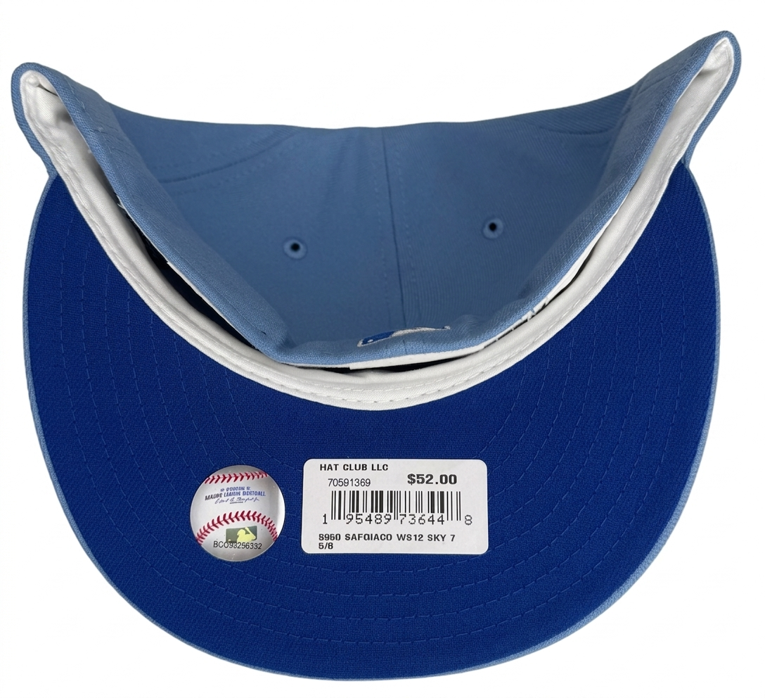 New Era San Francisco Giants "Iceberg" 59FIFTY fitted hat features a light blue crown and visor with a World Series side patch.