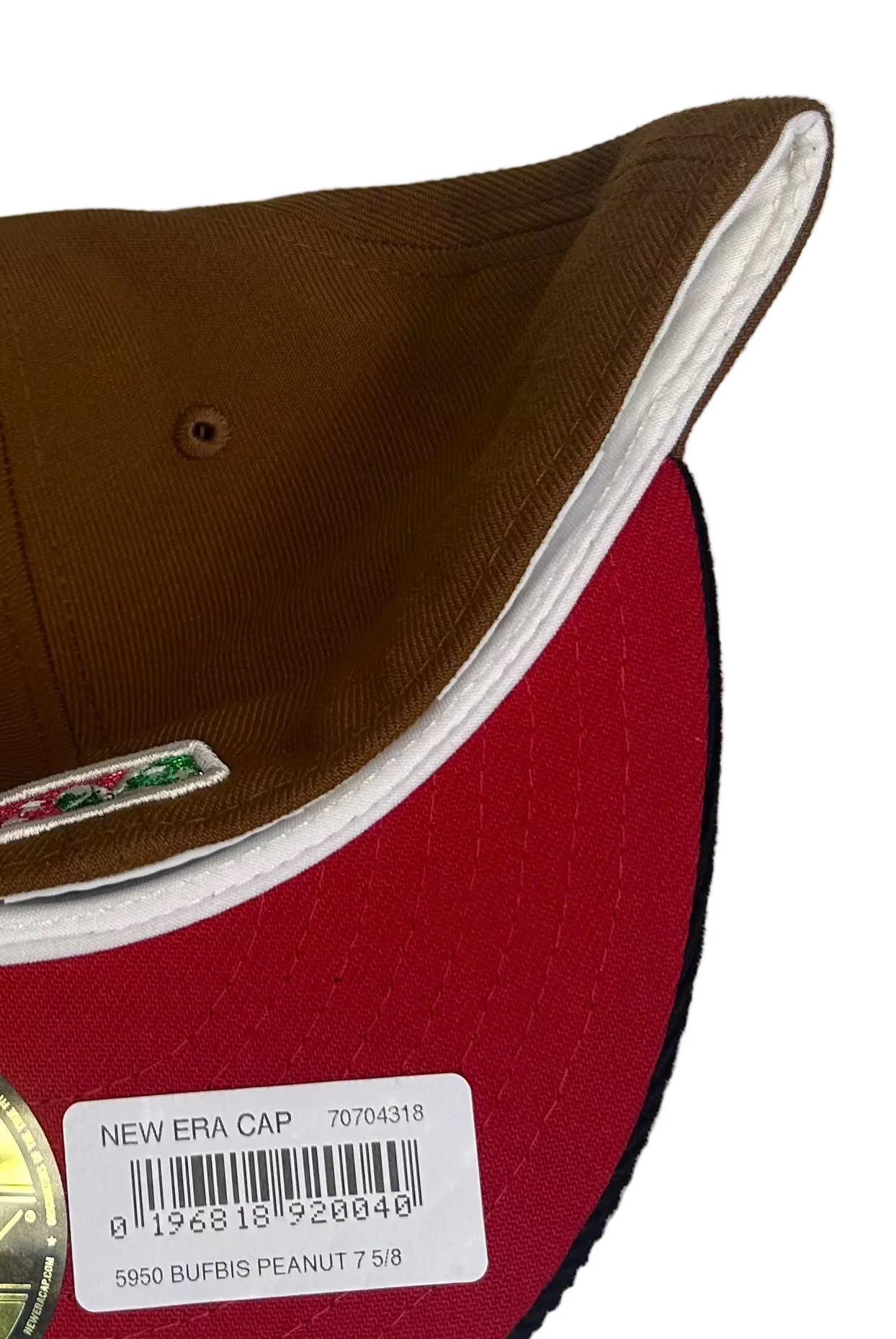New Era Buffalo Bisons 59Fifty fitted hat features a brown crown and a contrast black corduroy brim.