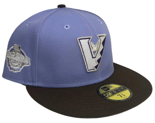 New Era 59Fifty Arizona Diamondbacks “Lavender” By: 2PieceNat fitted hat, likely an exclusive release, featuring a lavender crown, dark brown visor, and a specialized side patch.