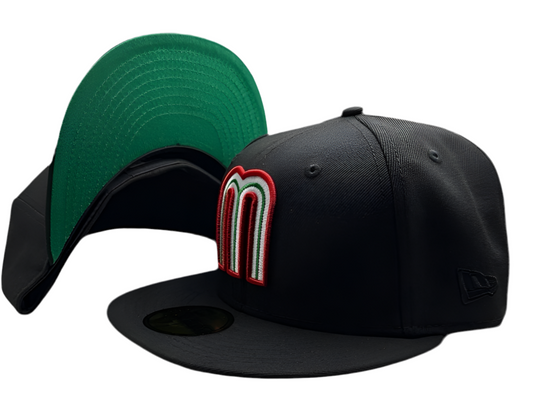 Mexico 59Fifty New Era Hat Black and Green UV.