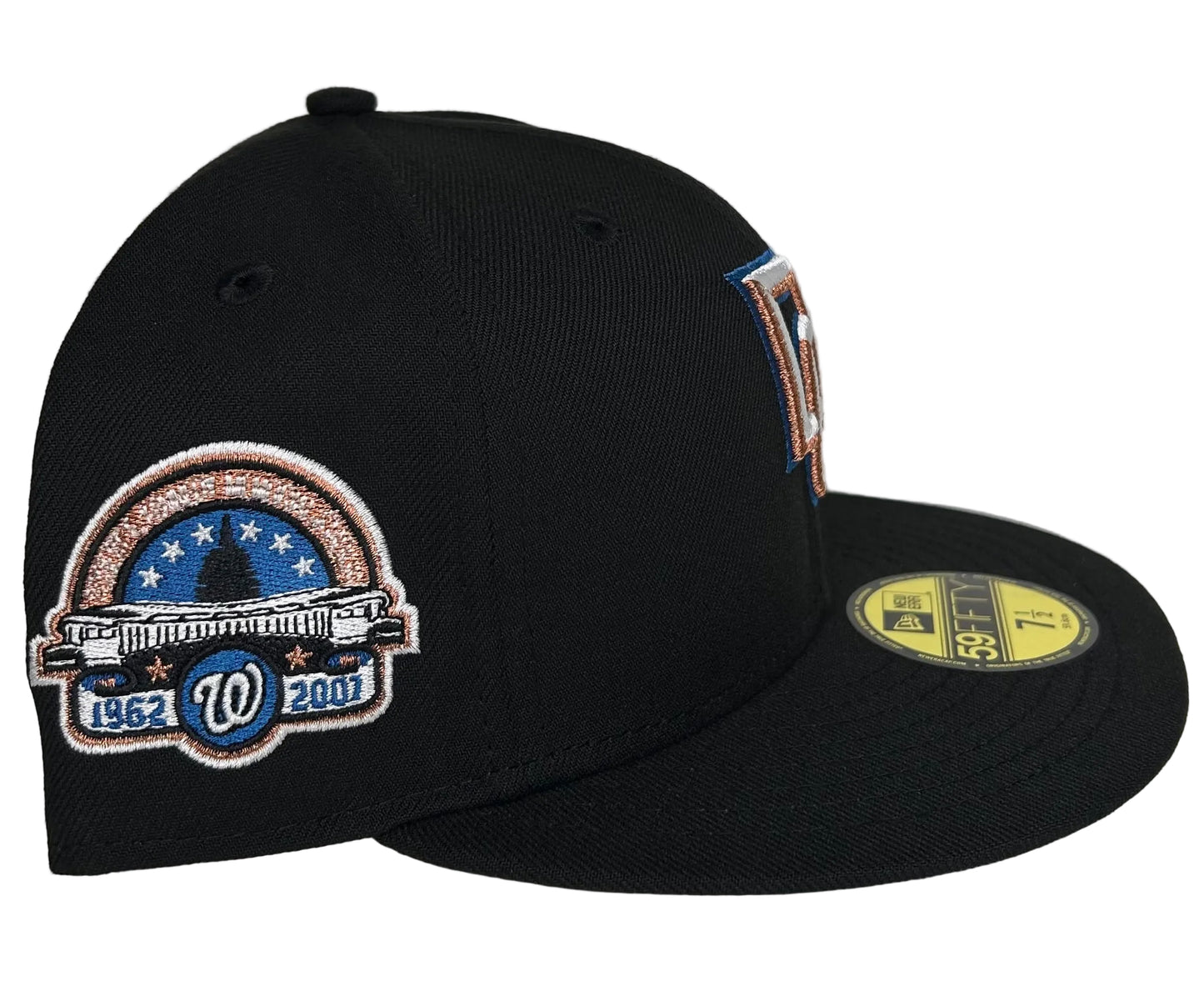 New Era 59FIFTY fitted Washington Nationals hat is a HC Exclusive featuring a "Crossover" DC logo design.