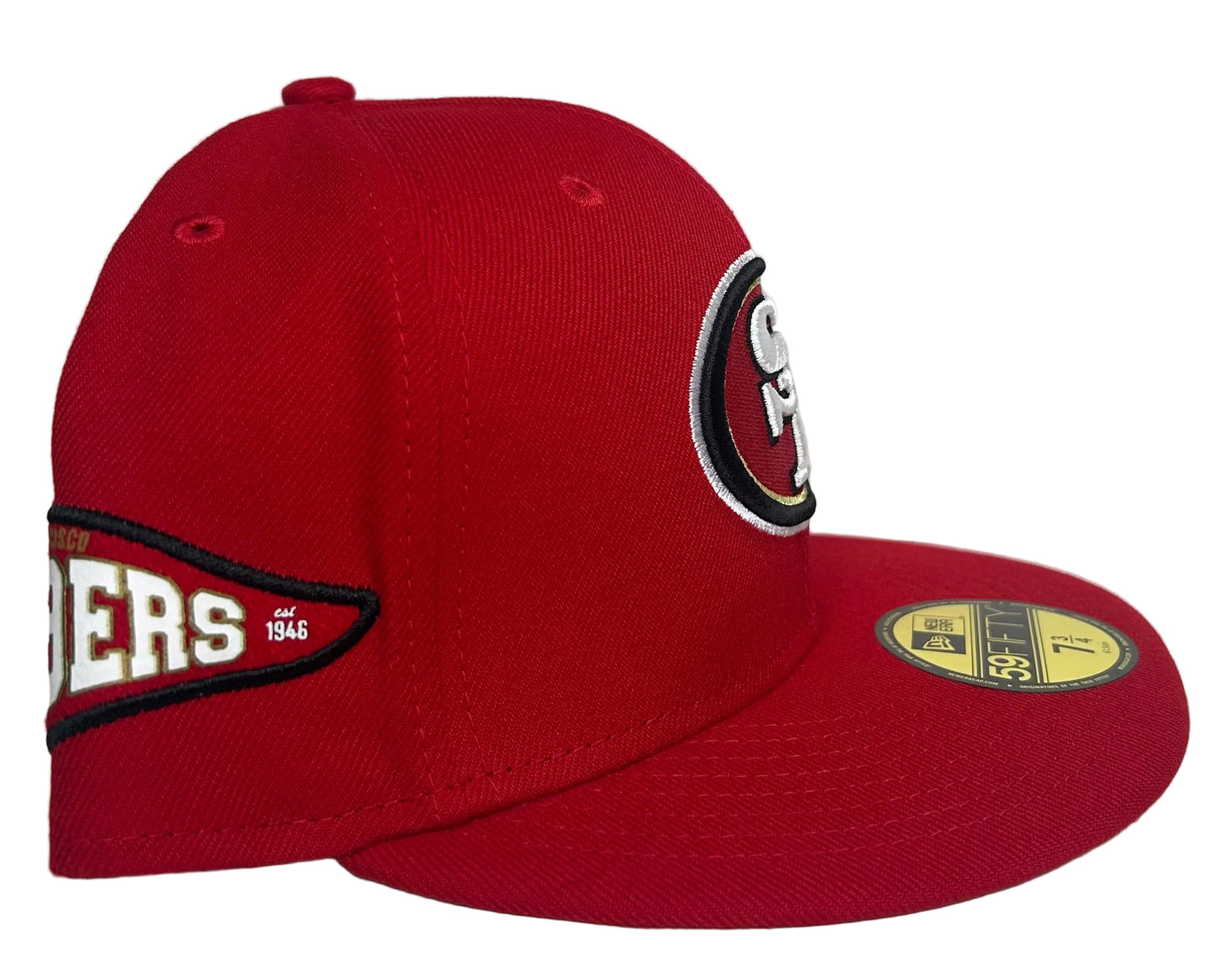 SAN FRANCISCO 49ERS FITTED NEW ERA 59FIFTY PENNANT CAP HAT GREY UV