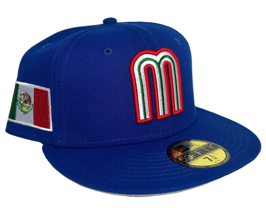 Mexico National Baseball Team Blue 59FIFTY Fitted Grey UV