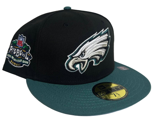 New Era 59FIFTY fitted Philadelphia Eagles hat featuring a 2003 Pro Bowl side patch.