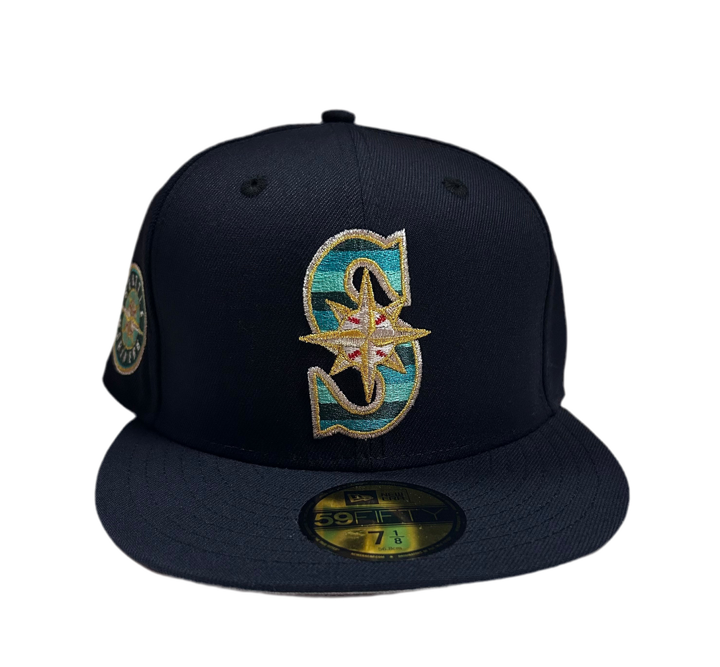 Seattle Mariners Navy W/ “Mariners Side Patch”  Grey UV 59Fifty Fitted Cap