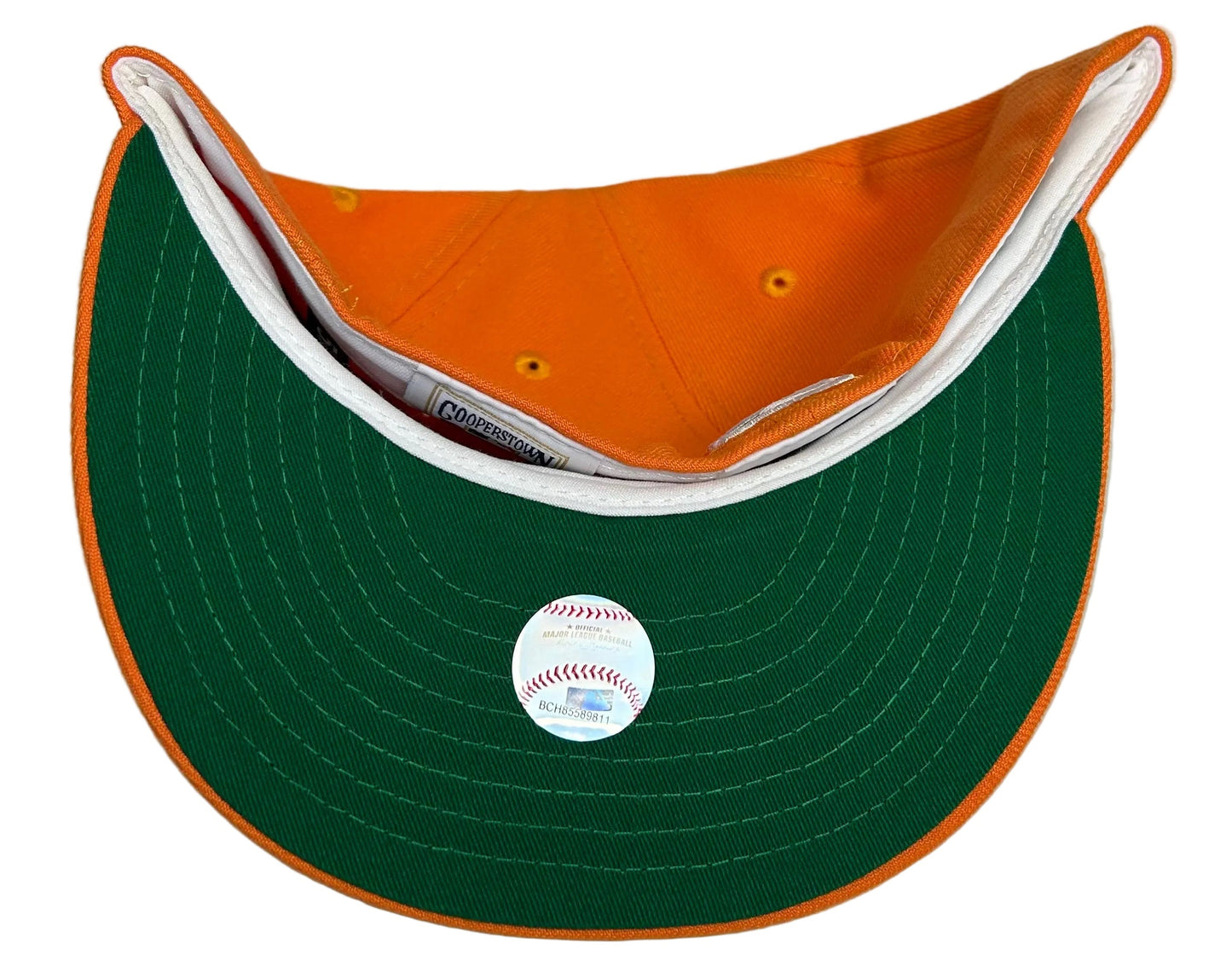 DODGERS NEW ERA FITTED 59FIFTY 1981 WS ORANGE HAT GREEN UV.