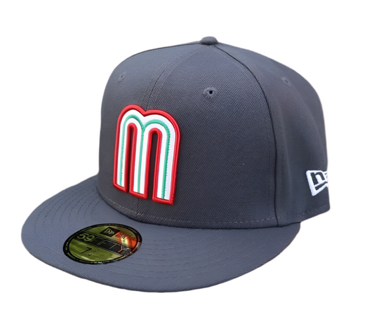 Mexico Graphite "M" w/ Flag 59Fifty New Era cap