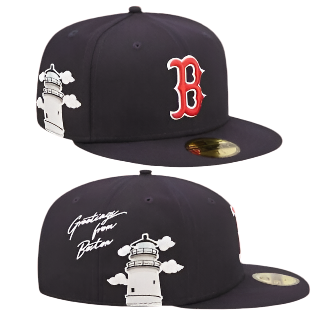 Navy Blue Boston Red Sox Cloud Icons New Era 59Fifty Fitted