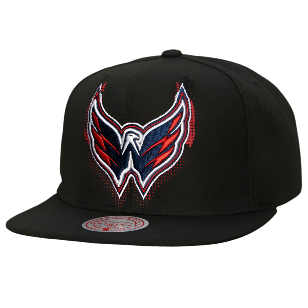 Men’s Black Washington Capitals Big face 7.0 Vintage SnapBack