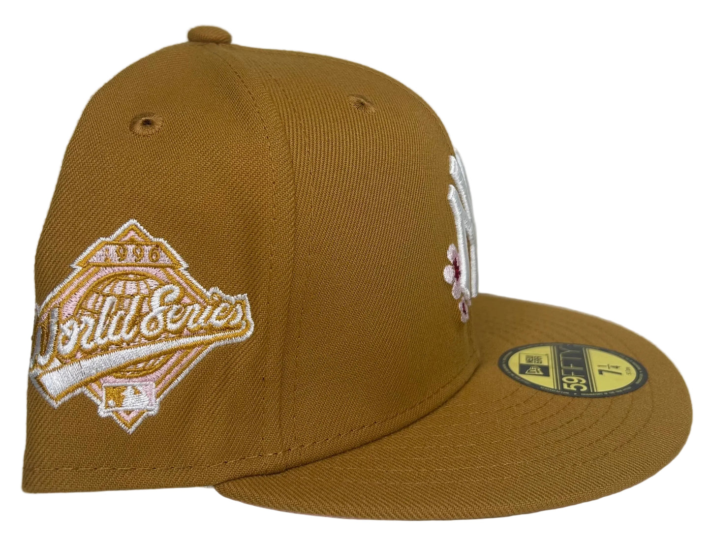 New Era New York Yankees Wheat & Cherry Blossom W/ a Pink UV 59FIFTY Fitted Hat.