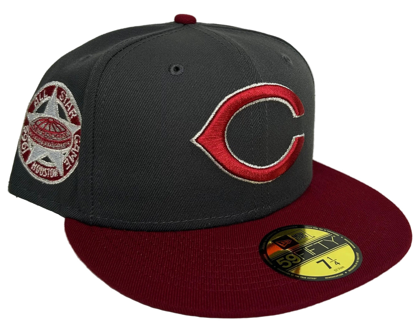 Cincinnati Reds New Era 59FIFTY fitted hat featuring a 1968 All-Star Game Houston side patch.