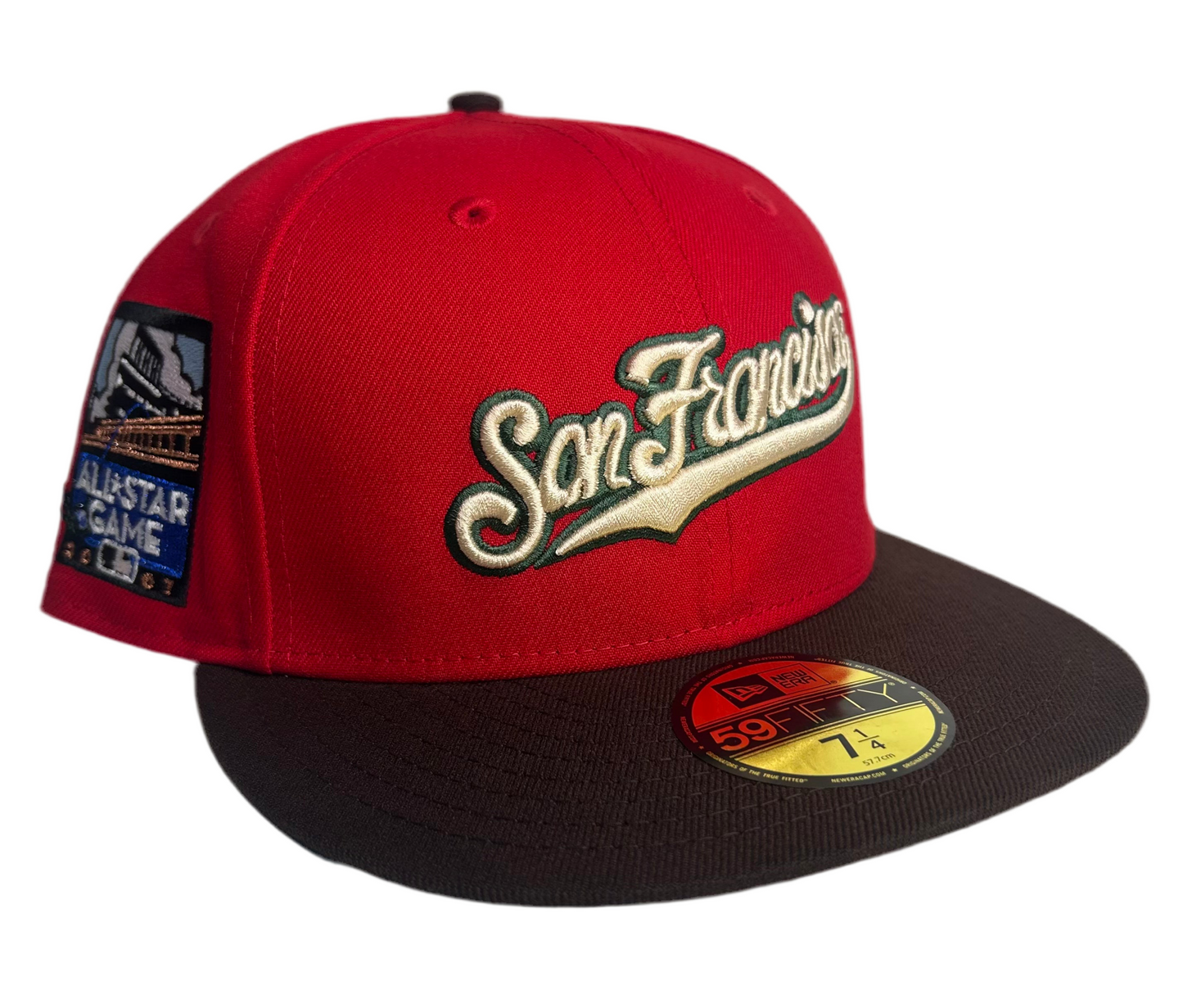 NEW ERA “BLOOD MONEY" SF GIANTS FITTED HAT (SCARLET/BURNT WOOD).