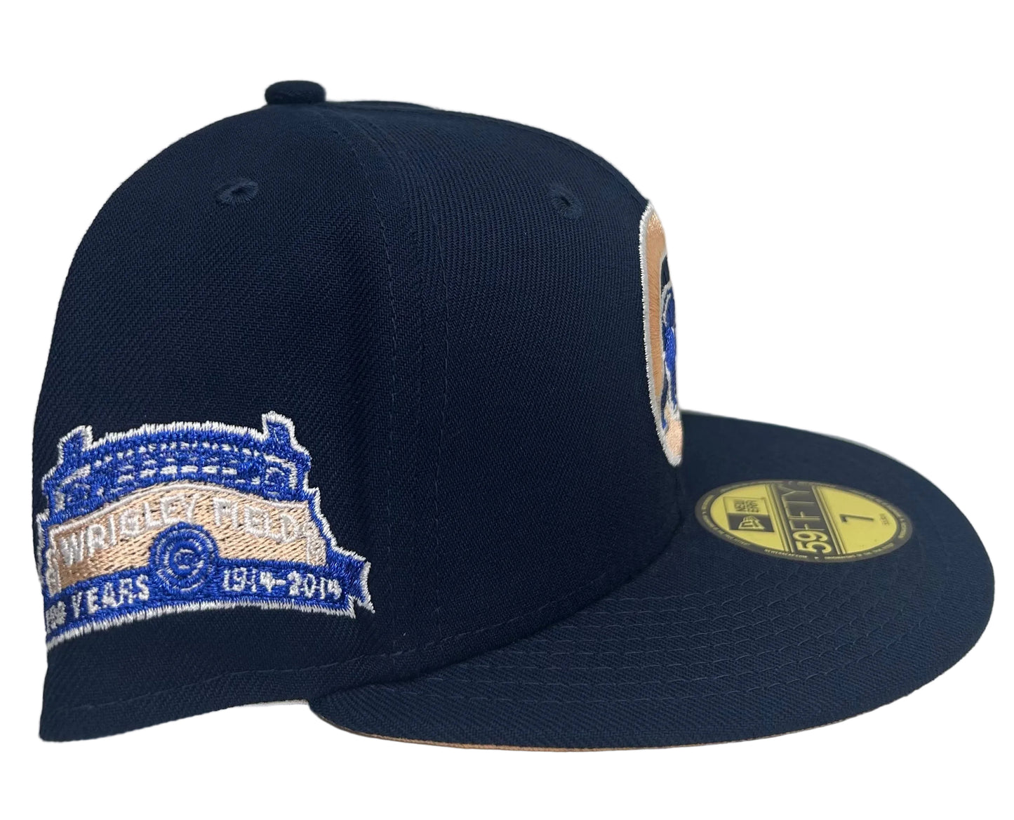 New Era 59Fifty Chicago Cubs 100th Anniversary Wrigley Field side patch fitted hat.