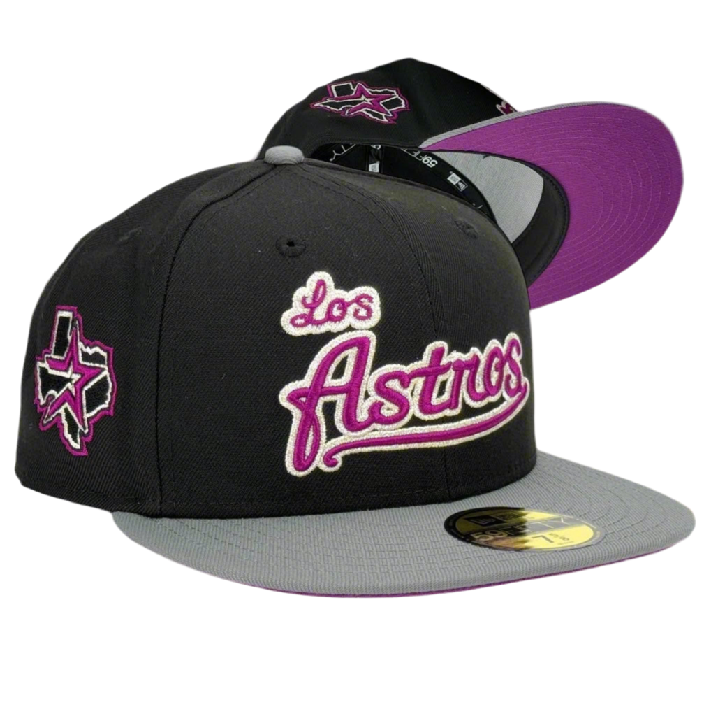 Houston Astros "Purple Stuff Los Astros" New Era 59Fifty Fitted Hat - Black / Graphite