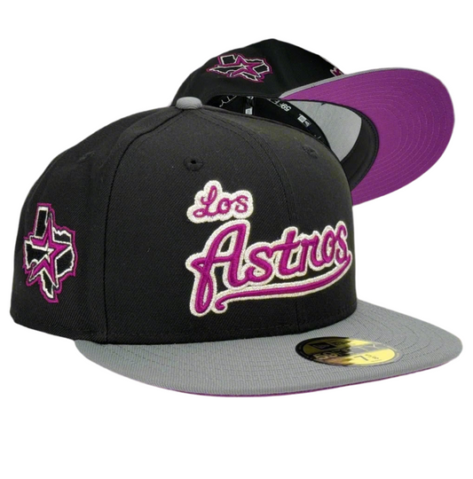 Houston Astros "Purple Stuff Los Astros" New Era 59Fifty Fitted Hat - Black / Graphite