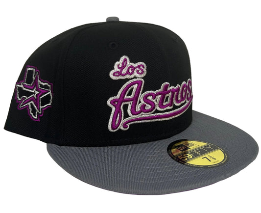 Houston Astros "Purple Stuff Los Astros" New Era 59Fifty Fitted Hat - Black / Graphite