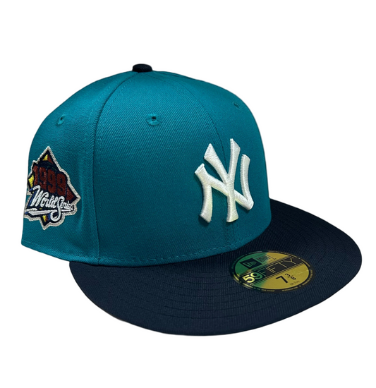 New York Yankees Turquoise/ Navy 2 Tone, Grey UV 59Fifty New Era Fitted Hat.