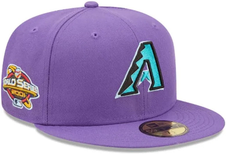 Purple Arizona Diamondbacks Clouds Bottom 2001 World Series Side Patch New Era 59Fifty Fitted