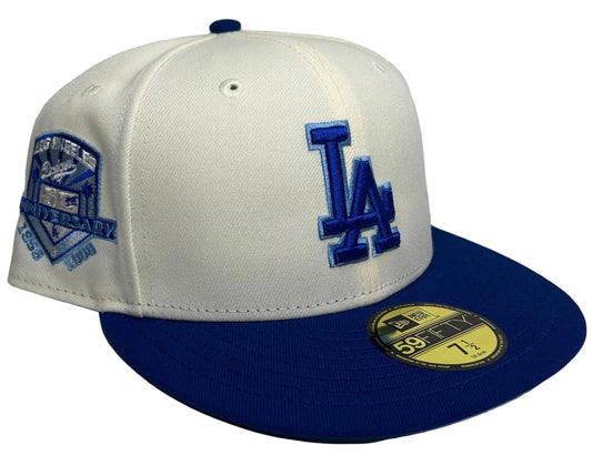 New Era 59Fifty fitted Hat HC Crossover Lakers Los Angeles Dodgers W/ a 50th Anniversary SP & an Icy UV.
