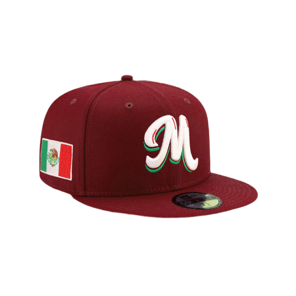 New Era Mexico Serie Del Caribe M Mexican Flag SP Cardinal Red 59Fifty Fitted